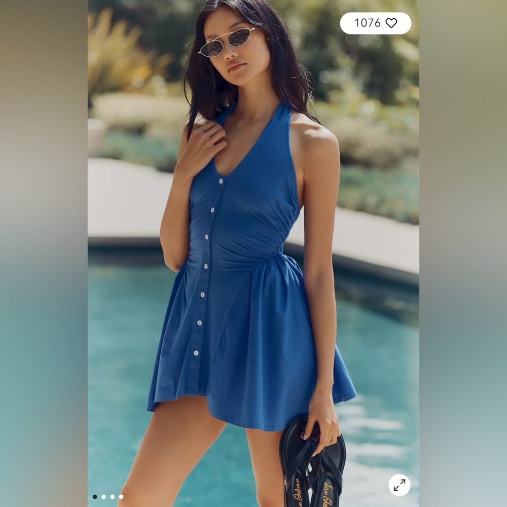 🏷️🔖 NWT Celandine Halter Button Front Dress - Yellow - Picture 3 of 7